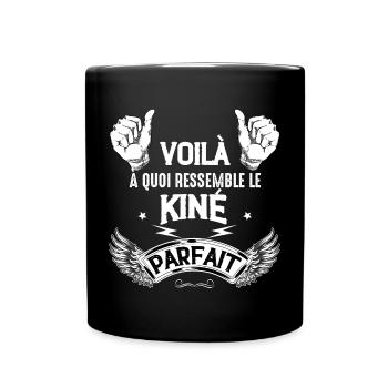 Kiné parfait Citation Homme Kinésithérapeute - Mug uni - noir - Devant