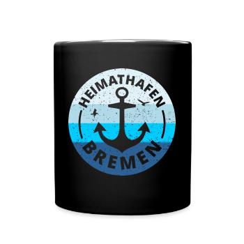 Bremen - Heimathafen Bremen Bremer Geschenkidee - Tasse einfarbig - Schwarz - Vorne