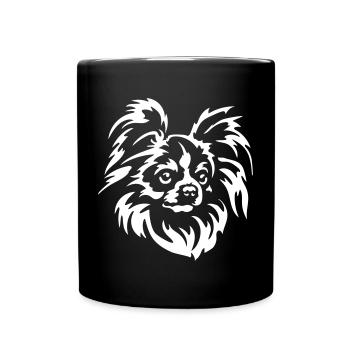 Chihuahua Kopf "Black Edition" - Tasse einfarbig - Schwarz - Vorne
