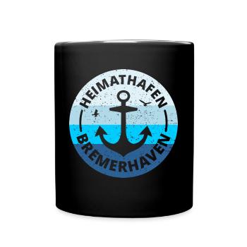 Bremerhaven - Heimathafen Bremerhaven Geschenkidee - Tasse einfarbig - Schwarz - Vorne