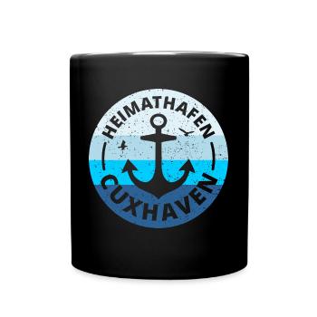 Cuxhaven - Heimathafen Cuxhaven Geschenkidee - Tasse einfarbig - Schwarz - Vorne