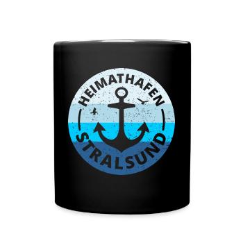 Stralsund - Heimathafen Stralsund Geschenkidee - Tasse einfarbig - Schwarz - Vorne