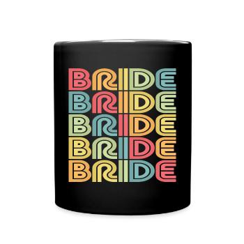 Retro Bride Matching Mariage Couple Fiançailles - Mug uni - noir - Devant