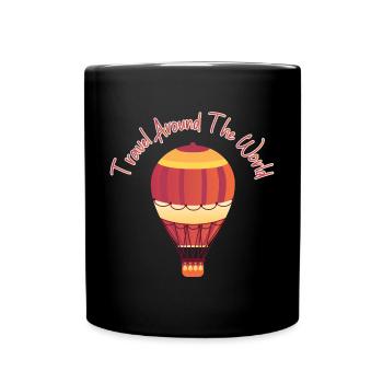 Heißluftballon & Ballon Fahrer Geschenk - Tasse einfarbig - Schwarz - Vorne