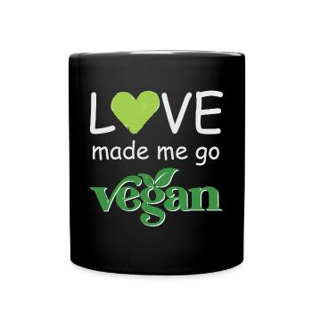 Vegan Fleischlos Tierlieb & Veganer - Tasse einfarbig - Schwarz - Vorne