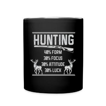 Jagen Jagdspruch & Jäger Geschenkidee - Tasse einfarbig - Schwarz - Vorne