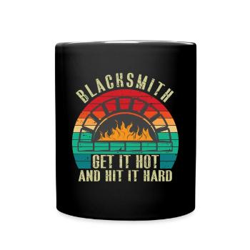 Lustiger Schmied Spruch & Schmieden - Tasse einfarbig - Schwarz - Vorne