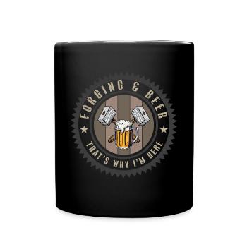 Lustiger Schmied Spruch & Schmieden - Tasse einfarbig - Schwarz - Vorne