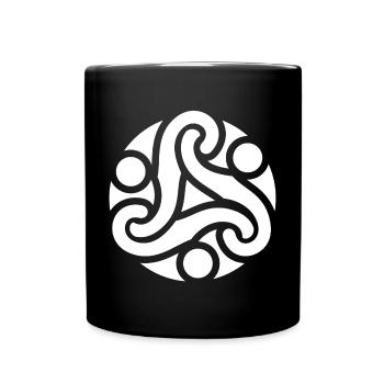 Keltisches Schutzsymbol (weiß) - Tasse einfarbig - Schwarz - Vorne