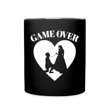 Game Over Funny Bachelor Party Wedding - Full Colour Mug - black - Front