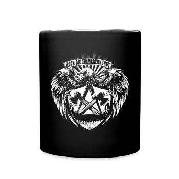 Zimmermann Zunftzeichen mit Adler und Wappen - Tasse einfarbig - Schwarz - Vorne