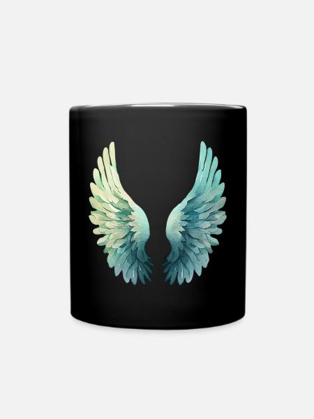Aqua Pastel Wings for Serenity - Full Colour Mug - black