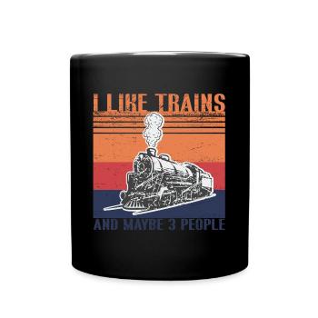 Lokführer Bahn Design I Model Eisenbahn - Tasse einfarbig - Schwarz - Vorne