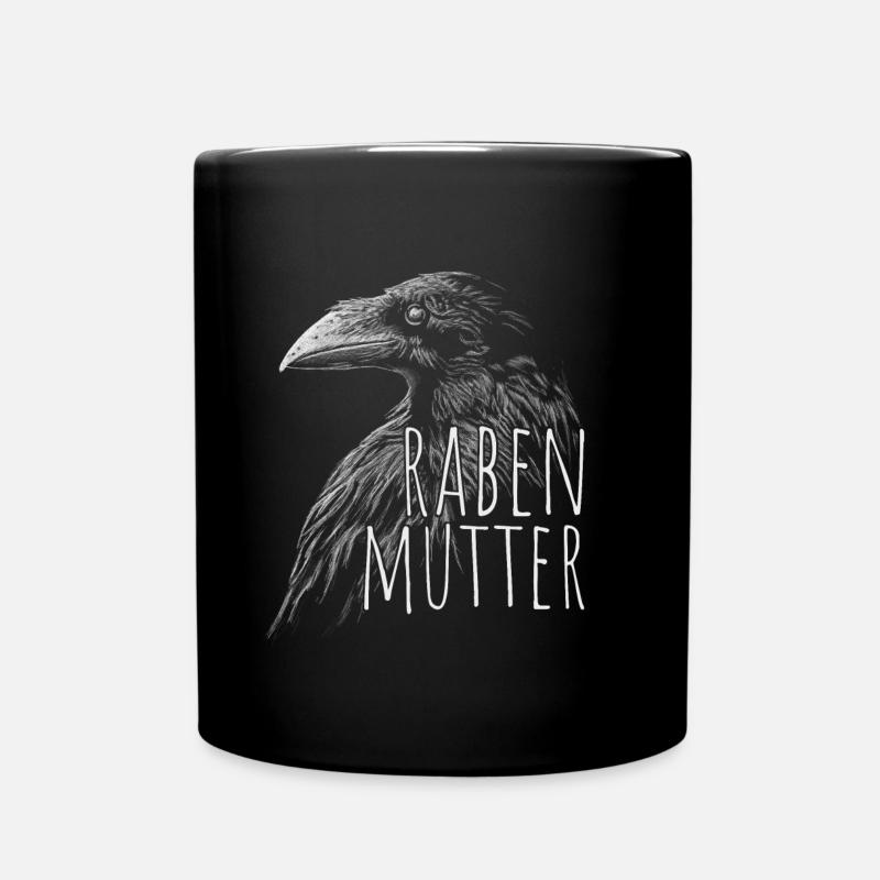 Rabenmutter Rabeneltern schwarzer Muttertag Krähe - Tasse einfarbig - Schwarz