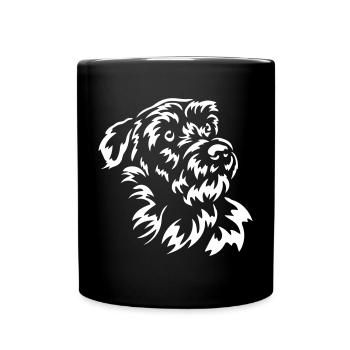 Kromfohrländer Kopf "Black Edition" - Tasse einfarbig - Schwarz - Vorne