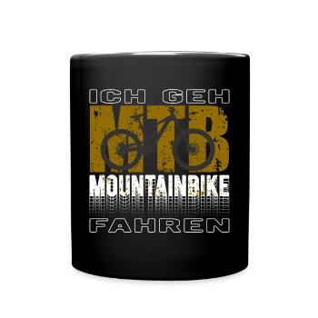 Ich Geh Mountainbike Fahren Radfahrer MTB Bike - Tasse einfarbig - Schwarz - Vorne