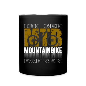 Ich Geh Mountainbike Fahren Radfahrer MTB Bike - Tasse einfarbig - Schwarz - Vorne