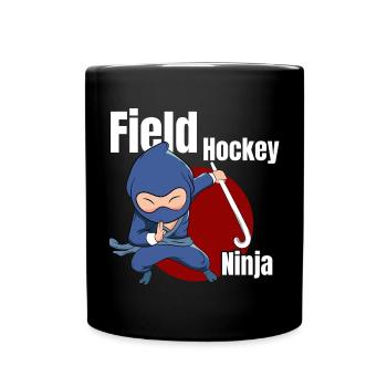 Goalkeeper Scoring Defender Player Field Hockey Ni - Tasse einfarbig - Schwarz - Vorne