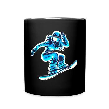 snowboarderin blau weiss frauen - Tasse einfarbig - Schwarz - Vorne