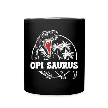Opi Saurus Grosspapi Opa Schweiz - Tasse einfarbig - Schwarz - Vorne