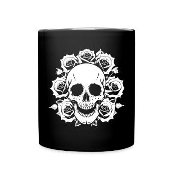 Horror Skull Skull Art Skull Gothic Heavy Metal - Full Colour Mug - black - Front