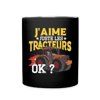 J'Aime Juste Les Tracteurs - Mug uni - noir - Devant