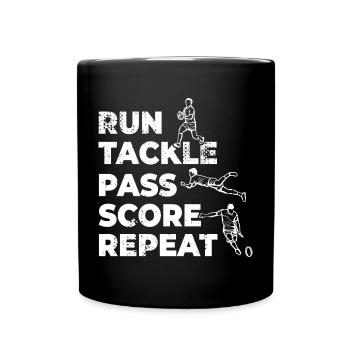 Rugbyspieler Zeitplan - Tasse einfarbig - Schwarz - Vorne