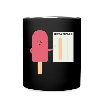 Skelett Eis | lustige Bilder, lustige Sprüche - Tasse einfarbig - Schwarz - Vorne