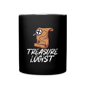 Schatzsuche Metalldetektor Geocaching Schatz - Tasse einfarbig - Schwarz - Vorne