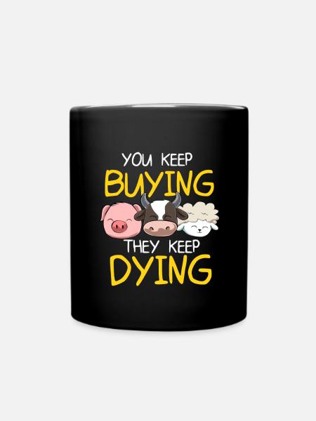 Tierrechte Tierschutz Vegan Vegetarier Tierfreund - Tasse einfarbig - Schwarz
