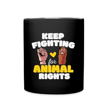 Tierrechte Tierschutz Vegan Vegetarier Tierfreund - Tasse einfarbig - Schwarz - Vorne