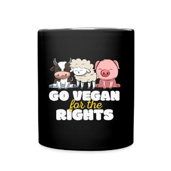 Tierrechte Tierschutz Vegan Vegetarier Tierfreund - Tasse einfarbig - Schwarz - Vorne