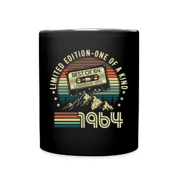 1964 Jahrgang geboren Vintage Retro Geburtstag - Tasse einfarbig - Schwarz - Vorne