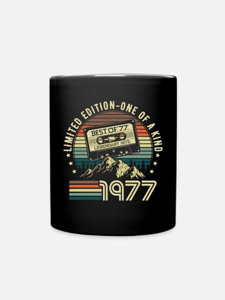 1977 Vintage Born Vintage Retro Birthday - Mug uni - noir