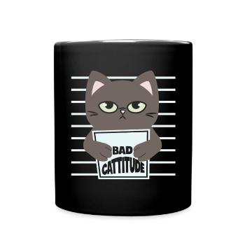 katze, niedliche katze, süße katze, katze - Tasse einfarbig - Schwarz - Vorne