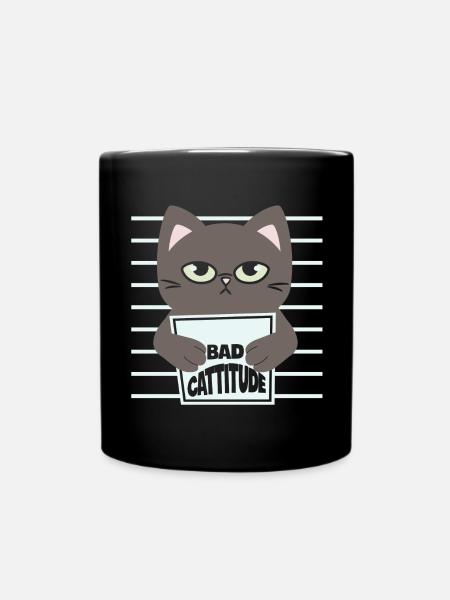 cat, cute cat, sweet cat, cat - Full Colour Mug - black