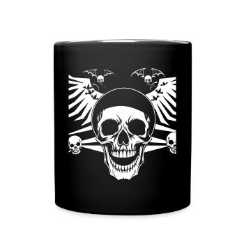 Horror Skull Skull Art Skull Gothic Heavy Metal - Full Colour Mug - black - Front