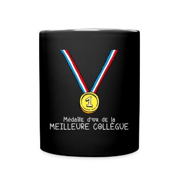 T-shirt Médaille d'or de la meilleure collègue - Mug uni - noir - Devant