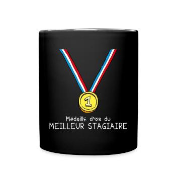 T-shirt Médaille d'or du meilleur stagiaire - Mug uni - noir - Devant
