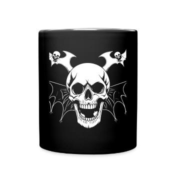 Horror Schädel Schädel Kunst Schädel Gothic Heavy Metal - Tasse einfarbig - Schwarz - Vorne