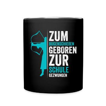 Bogenschießen Bogenschütze Pfeile Bogen - Tasse einfarbig - Schwarz - Vorne
