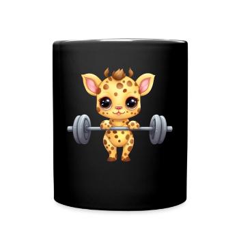 Exercice girafe, Fitness Animal Design - Mug uni - noir - Devant