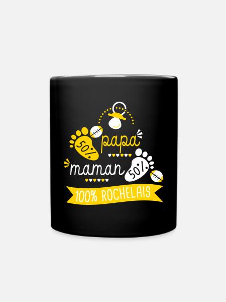 Rugby bébé supporter Rugby La Rochelle Rochelais - Mug uni - noir