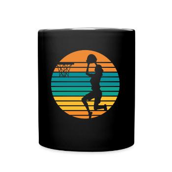 Basketball Vintage Basketballspieler Sportler Korb - Tasse einfarbig - Schwarz - Vorne