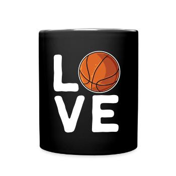 Basketball Love Basketballspieler Sportler Korb - Tasse einfarbig - Schwarz - Vorne
