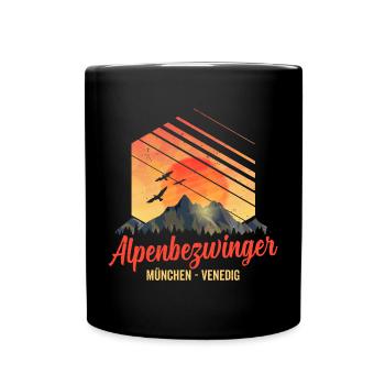 Alpenüberquerung München Venedig Alpenbezwinger - Tasse einfarbig - Schwarz - Vorne