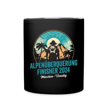 Alpenüberquerung 2024 München Venedig Pilgerweg - Tasse einfarbig - Schwarz - Vorne