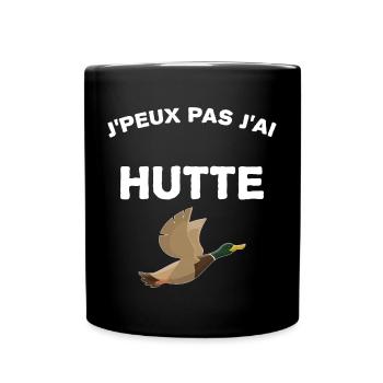 Je peux pas j'ai hutte Chasseur De Canard - Mug uni - noir - Devant