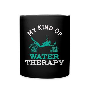 Plongée sous-marine Mon genre de thérapie de l’eau Sous l’eau S - Mug uni - noir - Devant