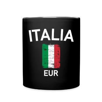 Italienische Flagge - Tasse einfarbig - Schwarz - Vorne
